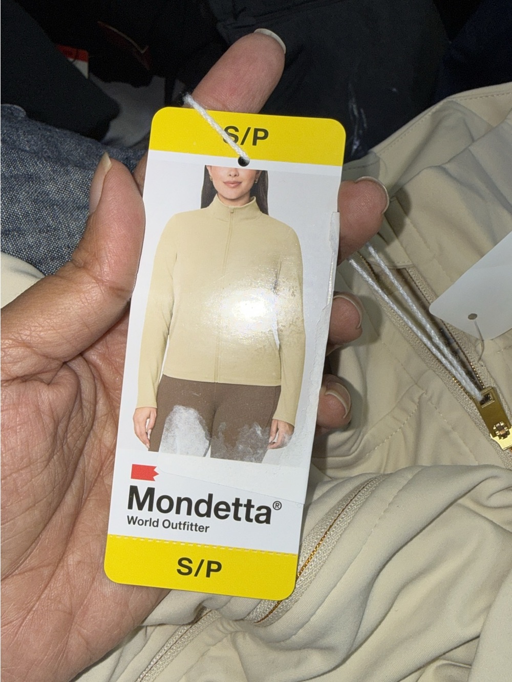 Mondetta Women's Beige Full-Zip Bomber Jacket